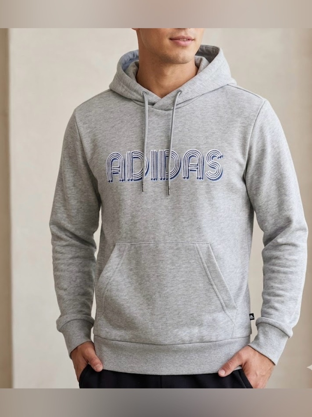 ADIDAS MENS SPORTSWEAR WORDMARK
GRAPHIC HOODIE  SIZE S
